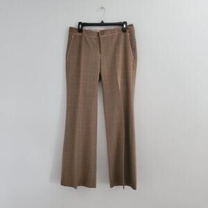 Rebecca Taylor Wide-Leg Plaid Pants Brown Size 8